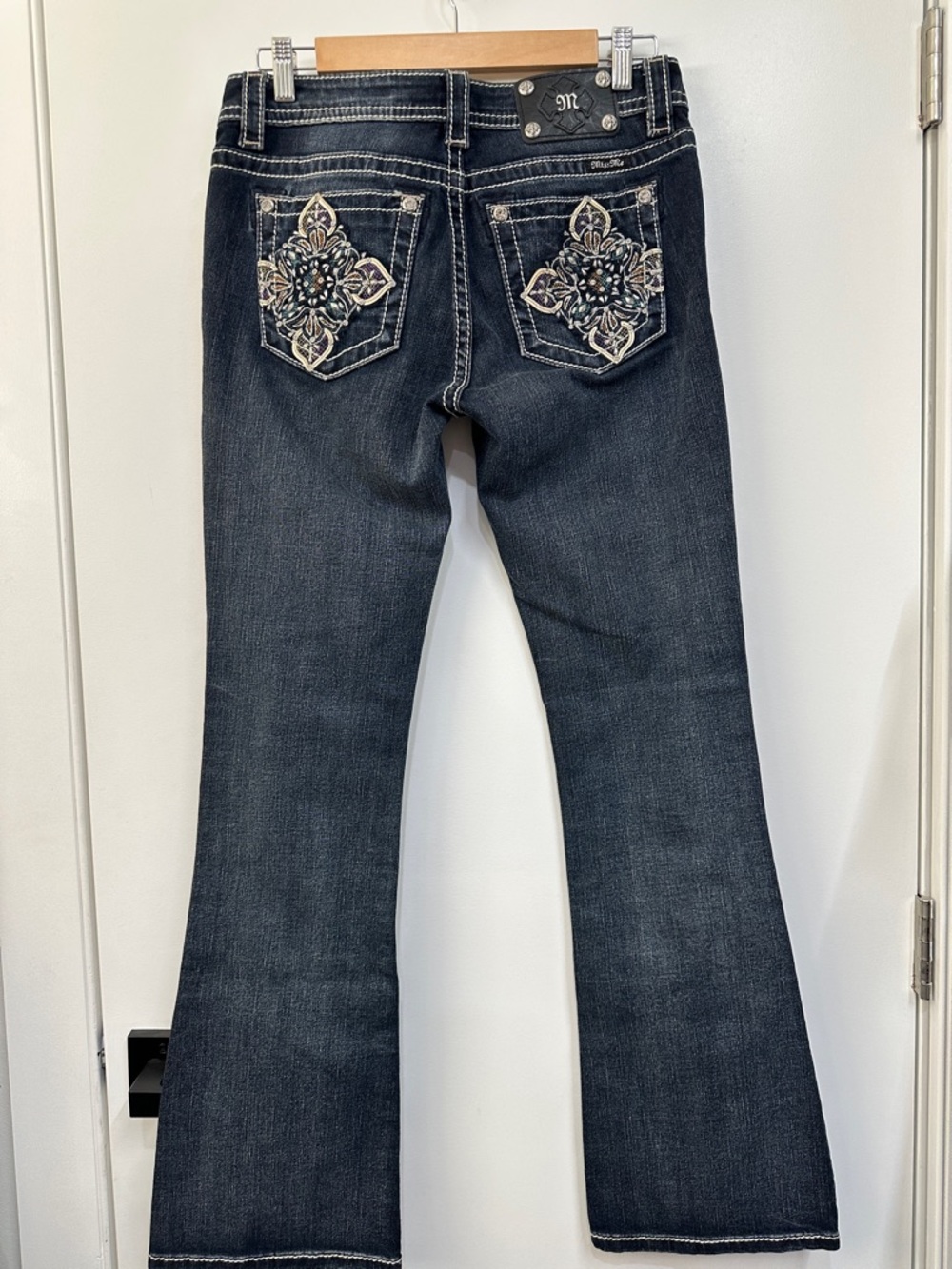 Miss Me Dark Wash Jeans 28/32 Mid Rise Bootcut Y2K/western glam